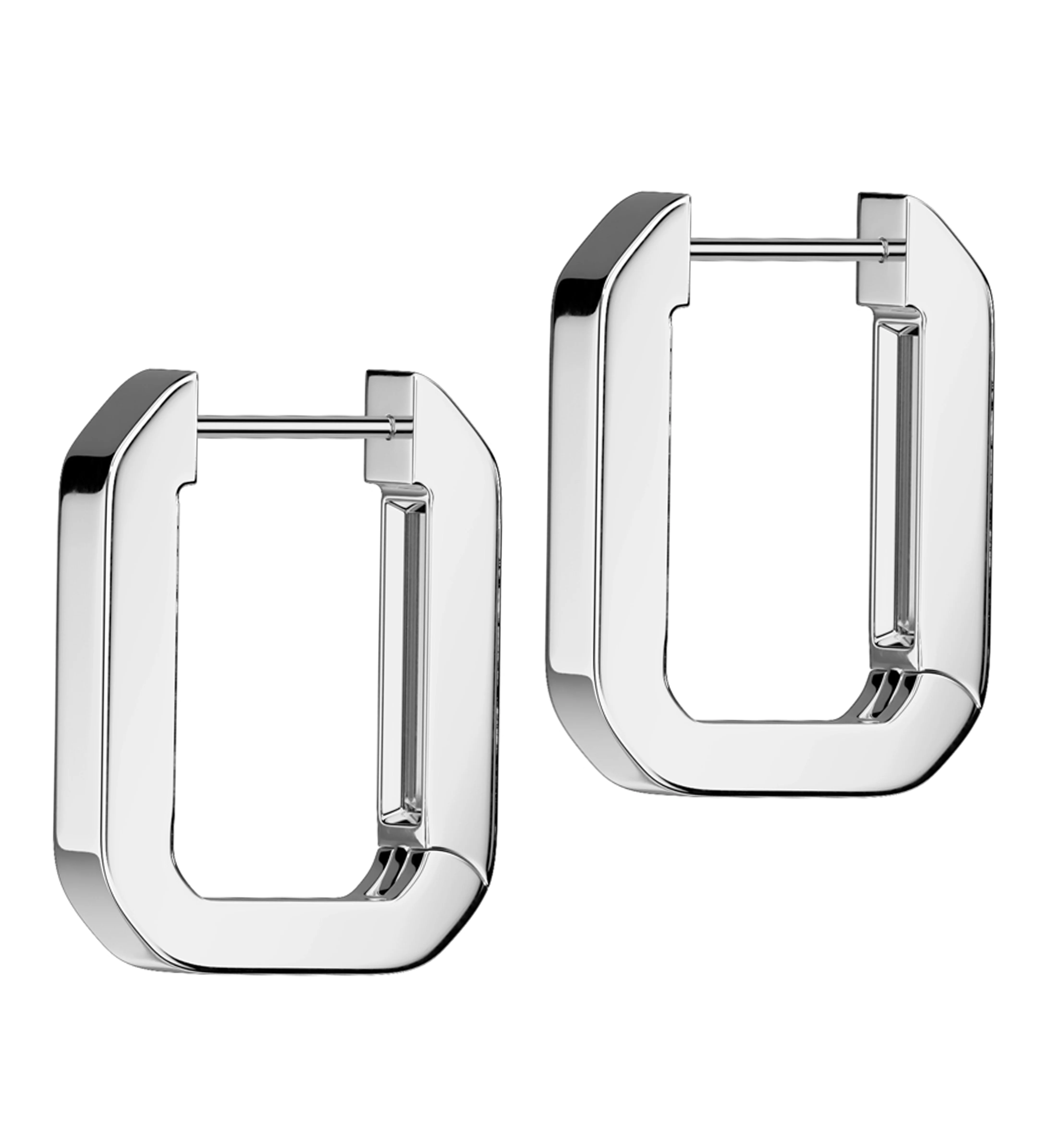 Rectangle Hoop Stainless Steel Hinged Earrings - Mrs Treak