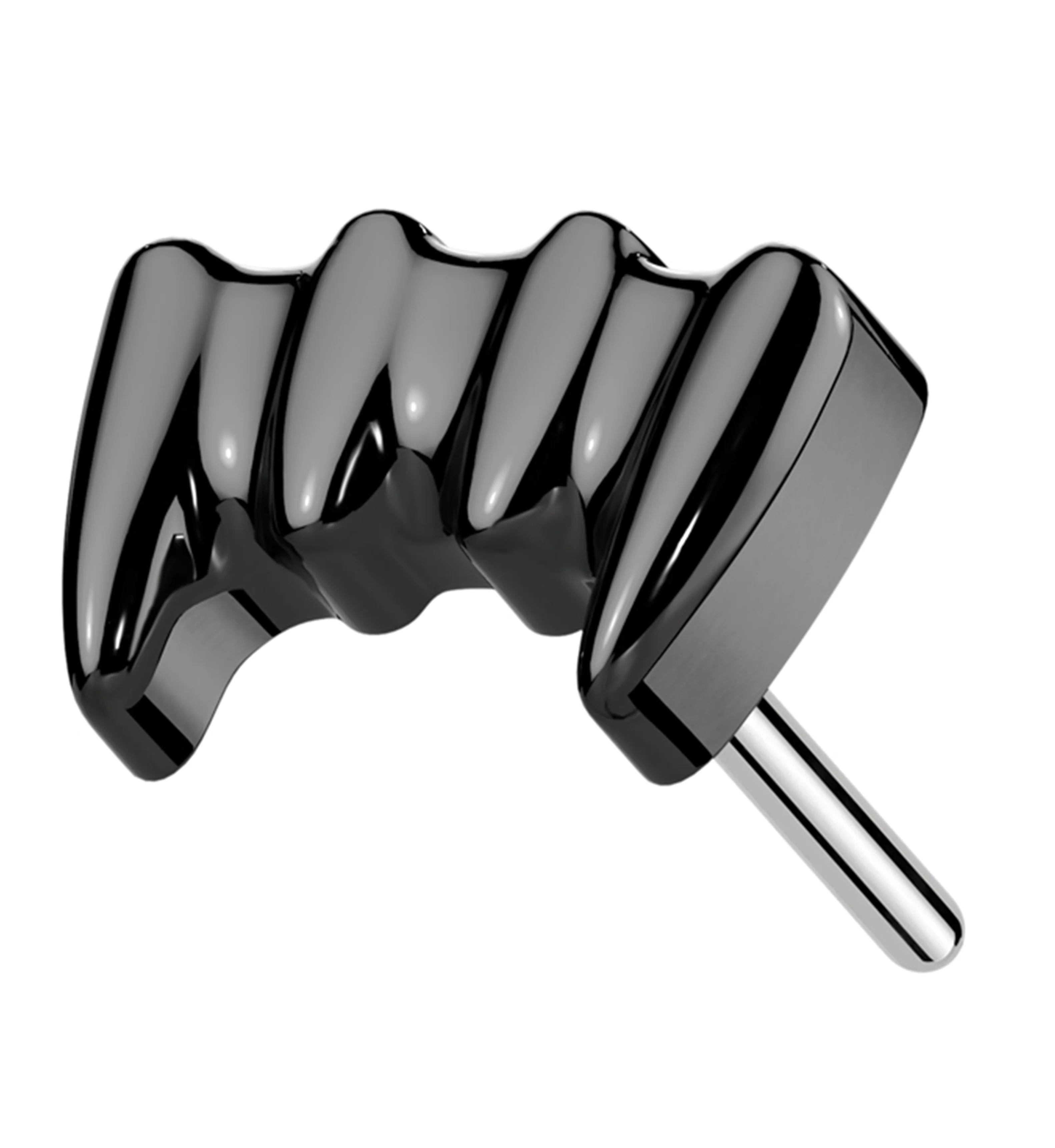 Black PVD Fangs Titanium Threadless Top - Mrs Treak