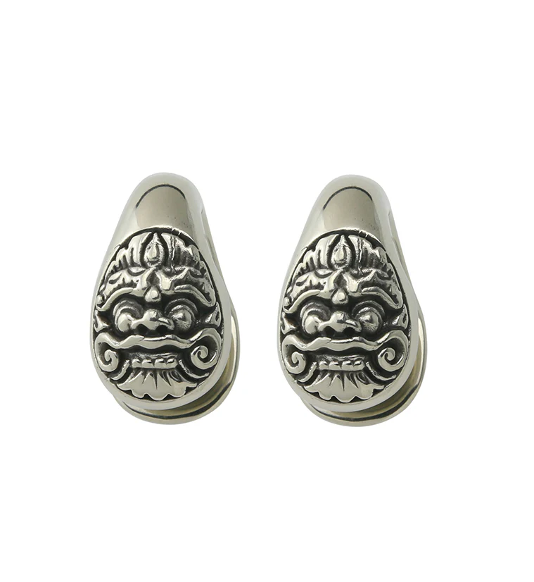Barong Keyhole White Brass Ear Weights - Mrs Treak