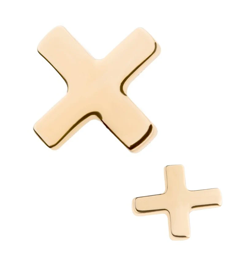 14kt Gold X Marks The Spot Threadless Top - Mrs Treak