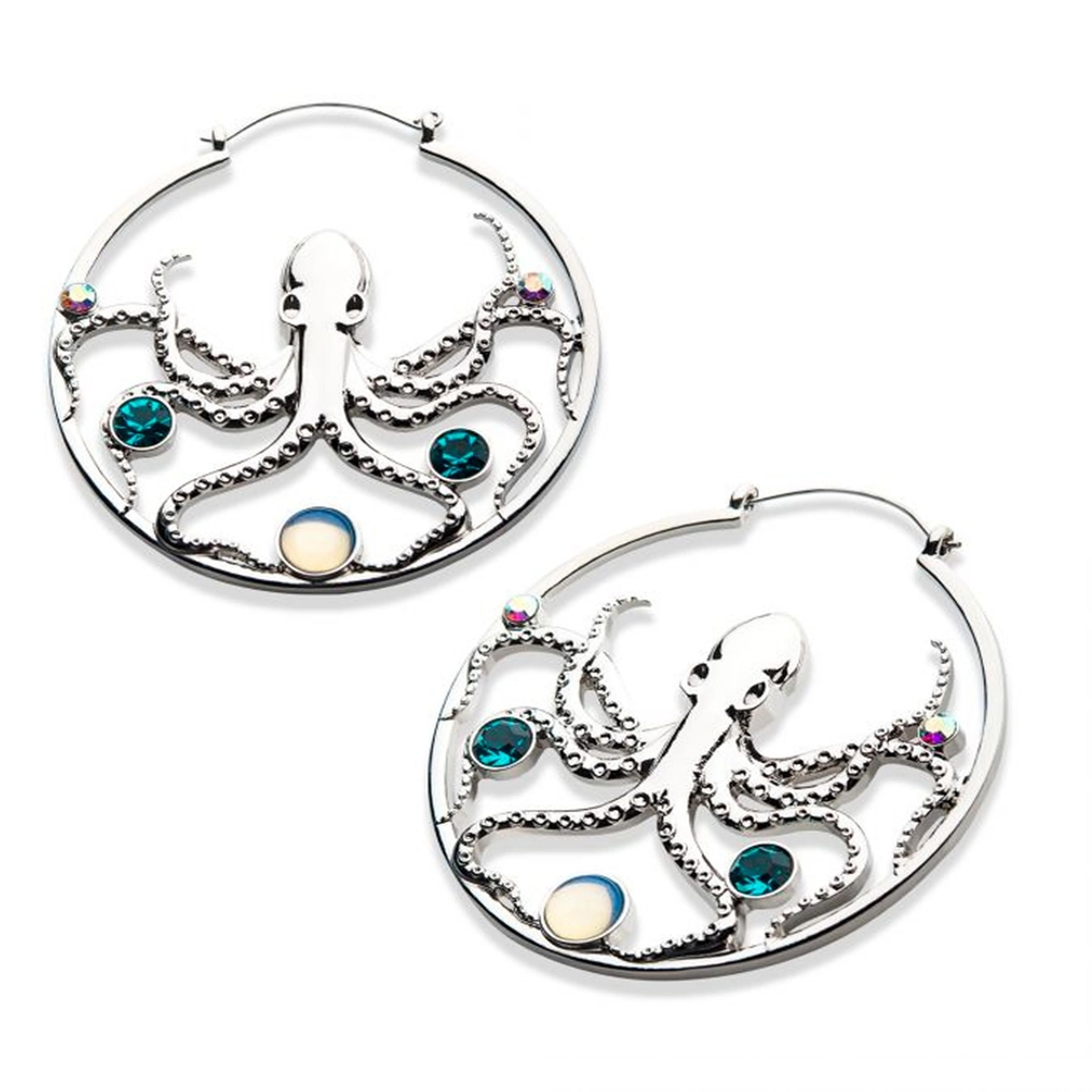 20G Octopus Gem Plug Hoops - Mrs Treak