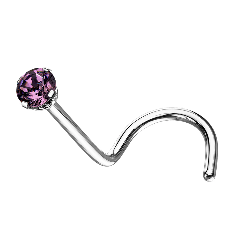 Purple CZ Titanium Nose Screw - Mrs Treak