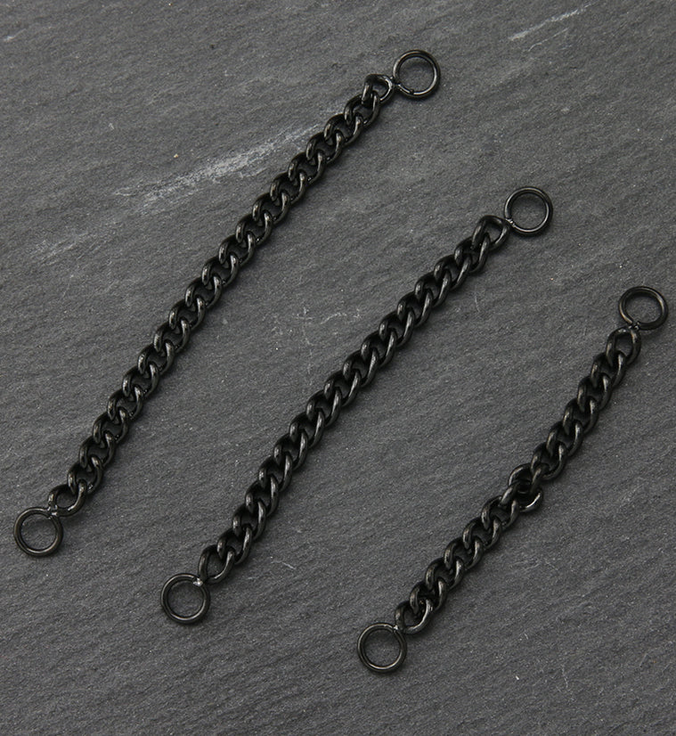 Black PVD Stainless Steel Nose & Cartilage Piercing Chain - Mrs Treak