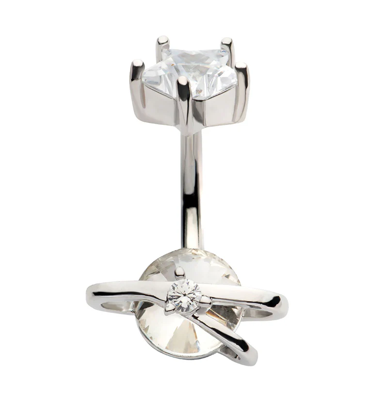 Star Planet Clear CZ Internally Threaded Belly Button Ring - Mrs Treak