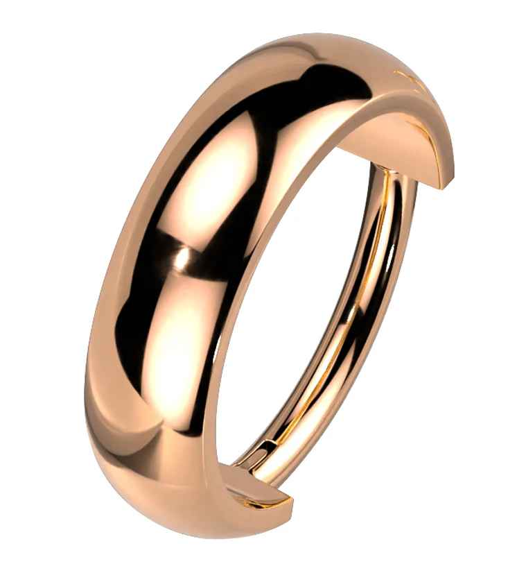 Rose Gold PVD Smooth Titanium Hinged Segment Ring - Mrs Treak