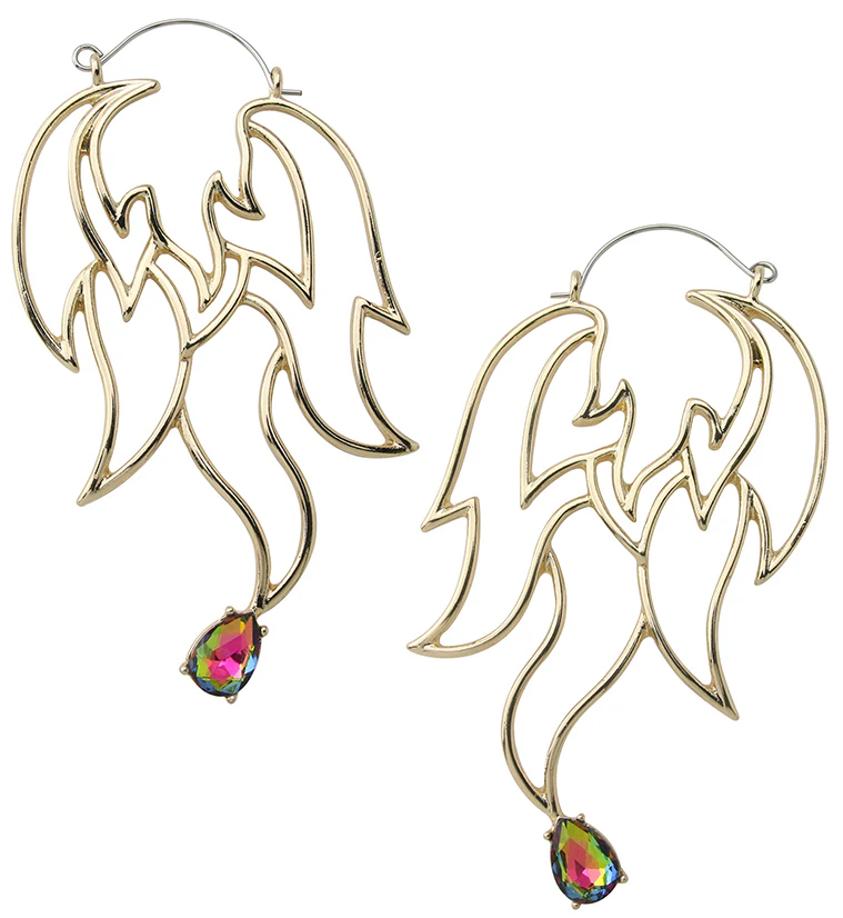 Flame Black Aurora CZ Plug Hoops - Mrs Treak