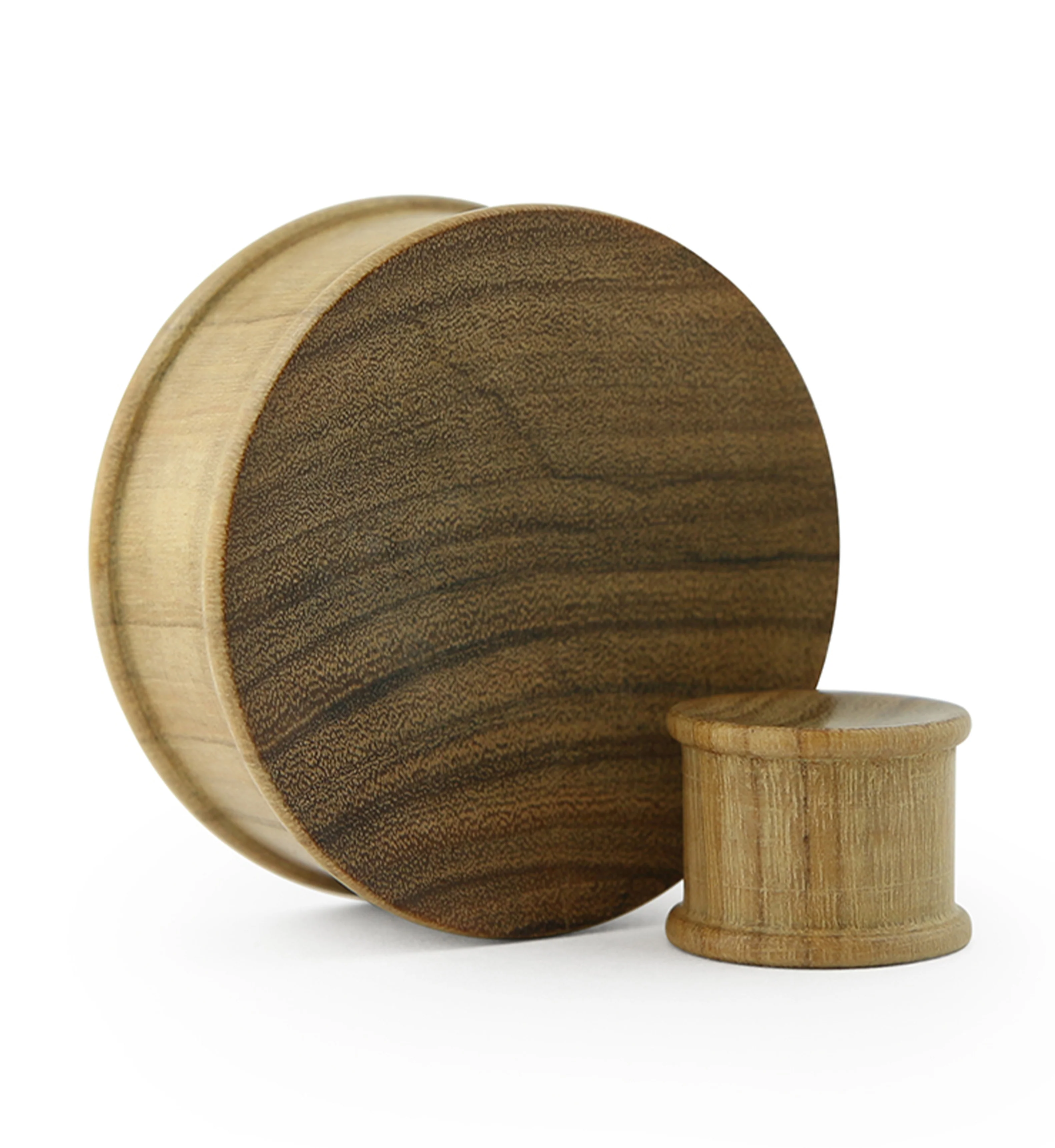 Olive Wood Concave Top Hat Plugs - Mrs Treak
