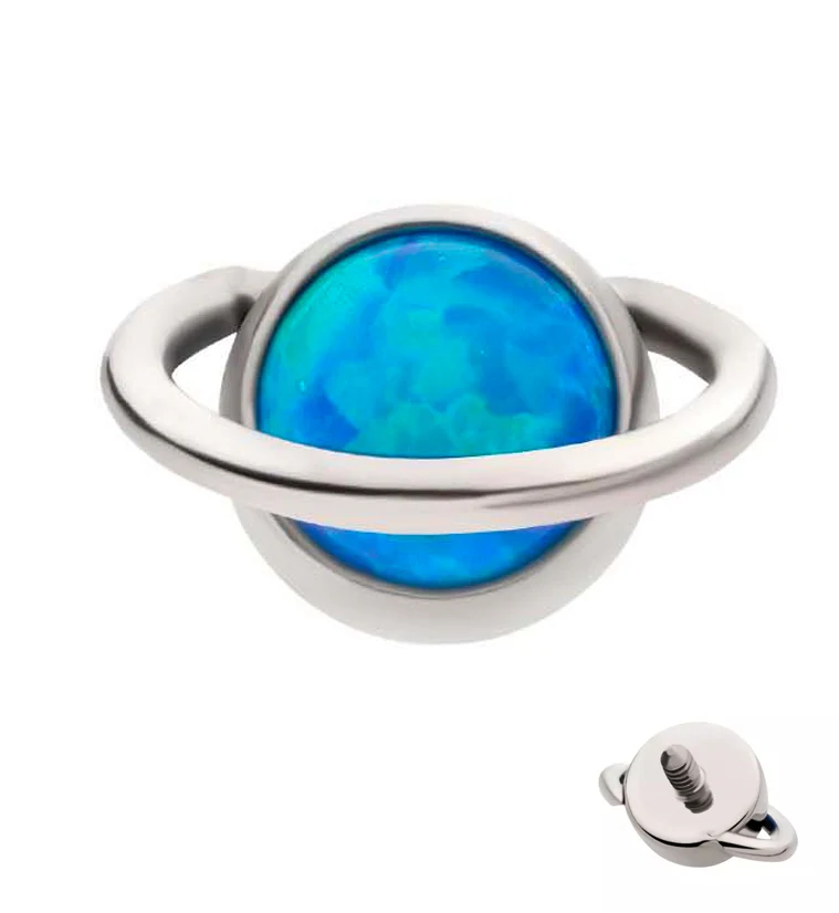 Orbit Blue Opalite Titanium Internally Threaded Top - Mrs Treak