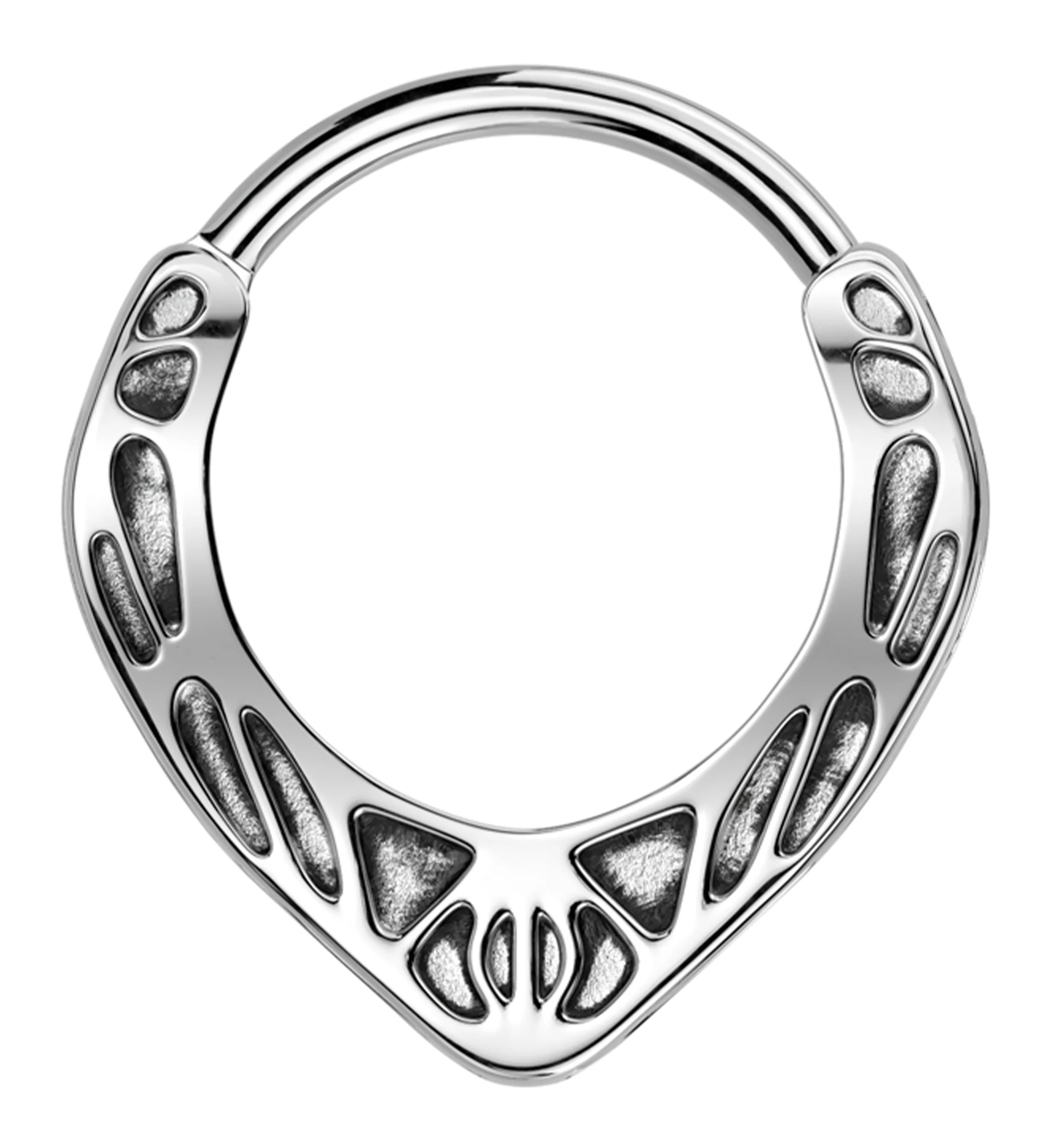 Point Tribal Stainless Steel Hinged Segment Ring - Mrs Treak