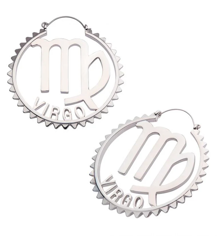 Virgo Sign Plug Hoops - Mrs Treak