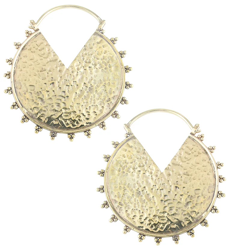 Hammered Beaded Brass Hangers - Mrs Treak