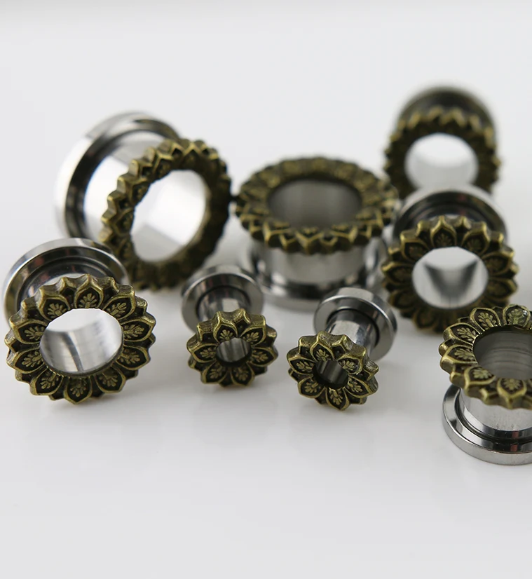 Golden Mandala Stainless Steel Tunnels - Mrs Treak