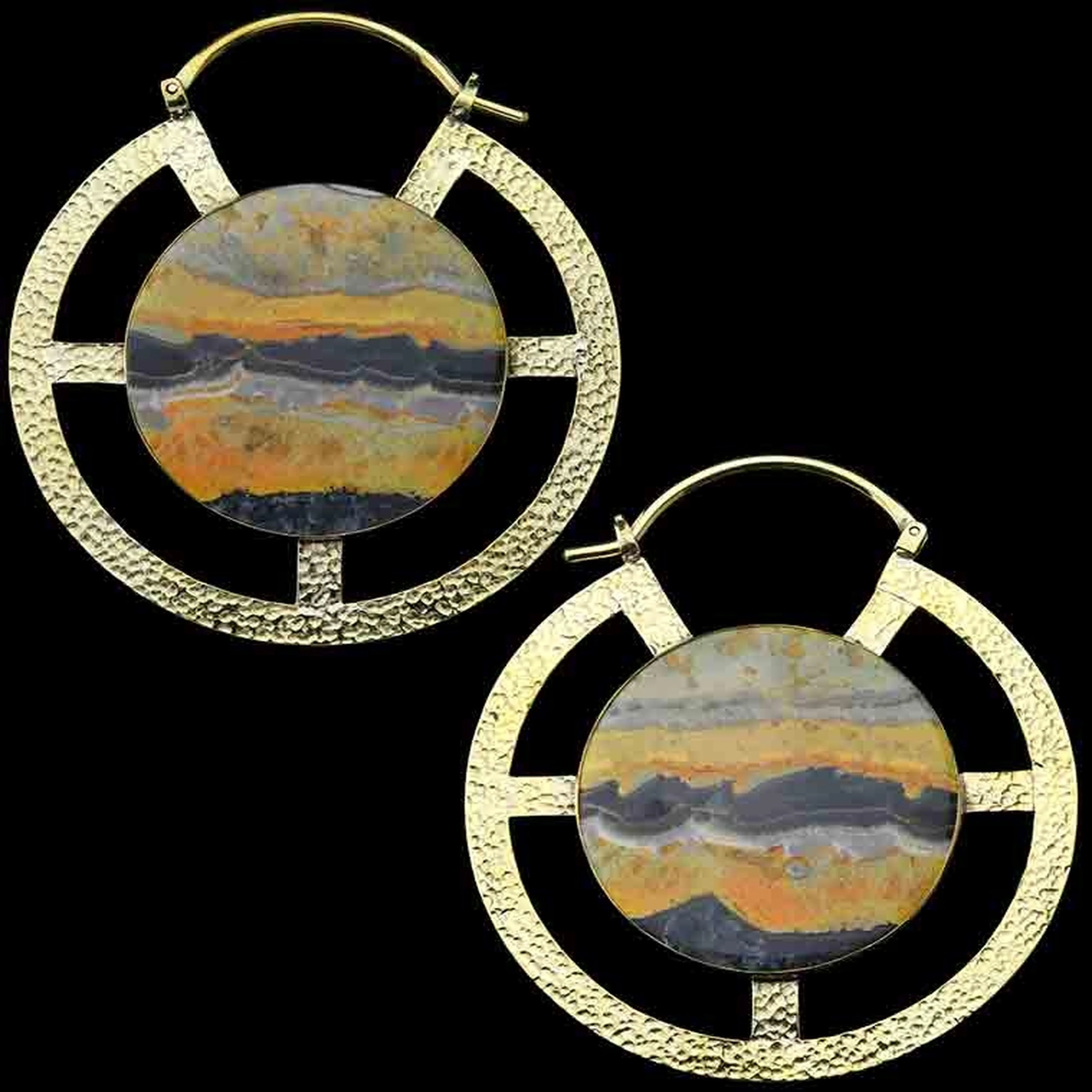 Byzantine Bumblebee Jasper Slice Ear Weights - Mrs Treak