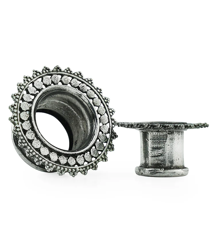 Motley White Brass Tunnel Plugs - Mrs Treak