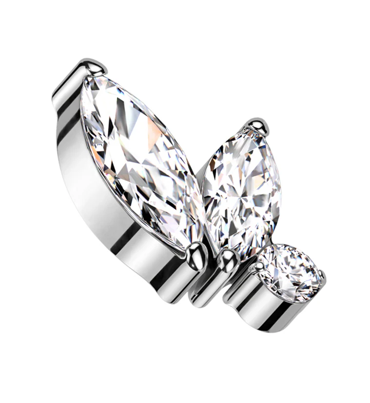 Coterie Clear CZ Internally Threaded Titanium Top - Mrs Treak