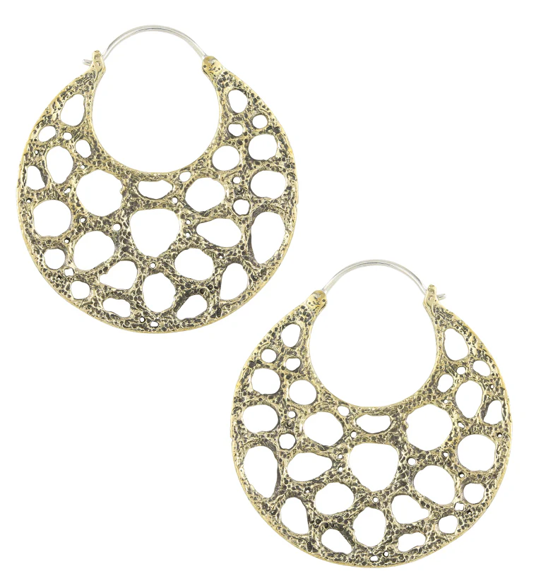 Coral Sponge Brass Hangers / Earrings - Mrs Treak