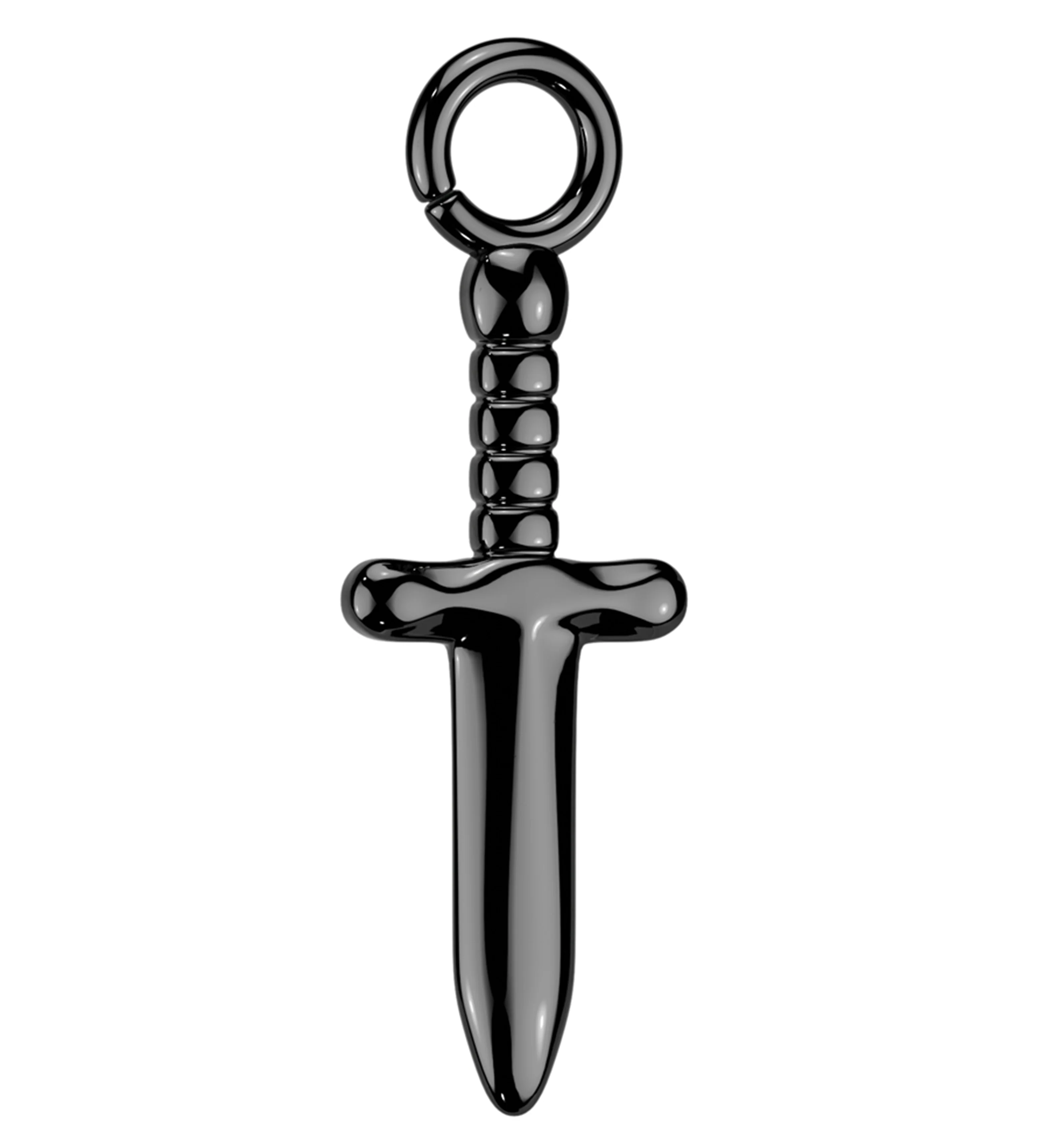 Black PVD Dagger Titanium Charm - Mrs Treak
