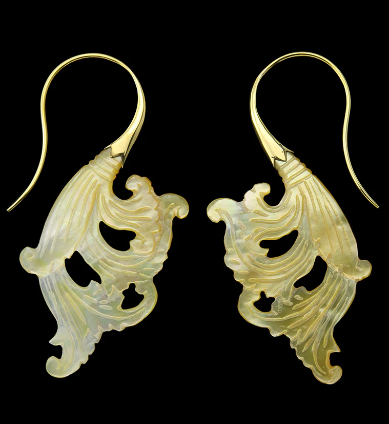 18G Lush Brass MOP Hangers / Earrings - Mrs Treak