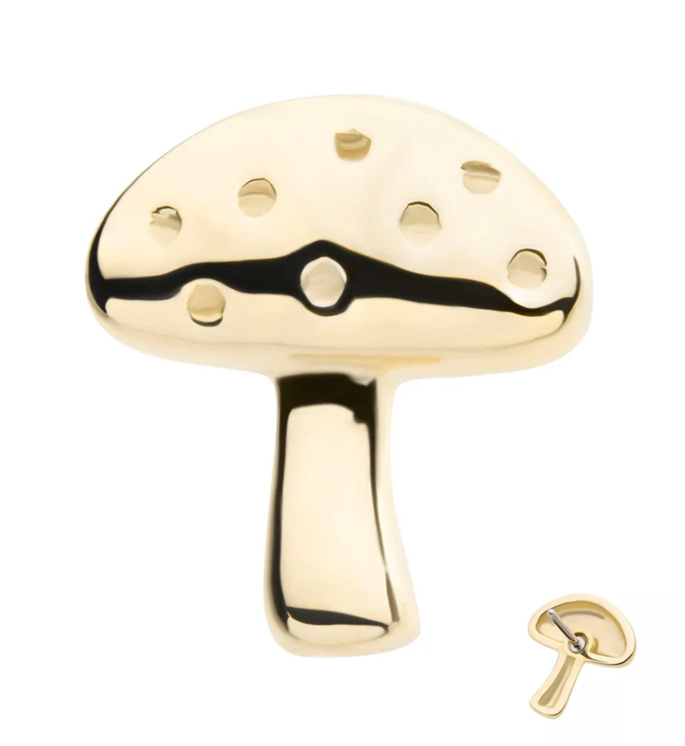 14kt Gold Mushroom Threadless Top - Mrs Treak
