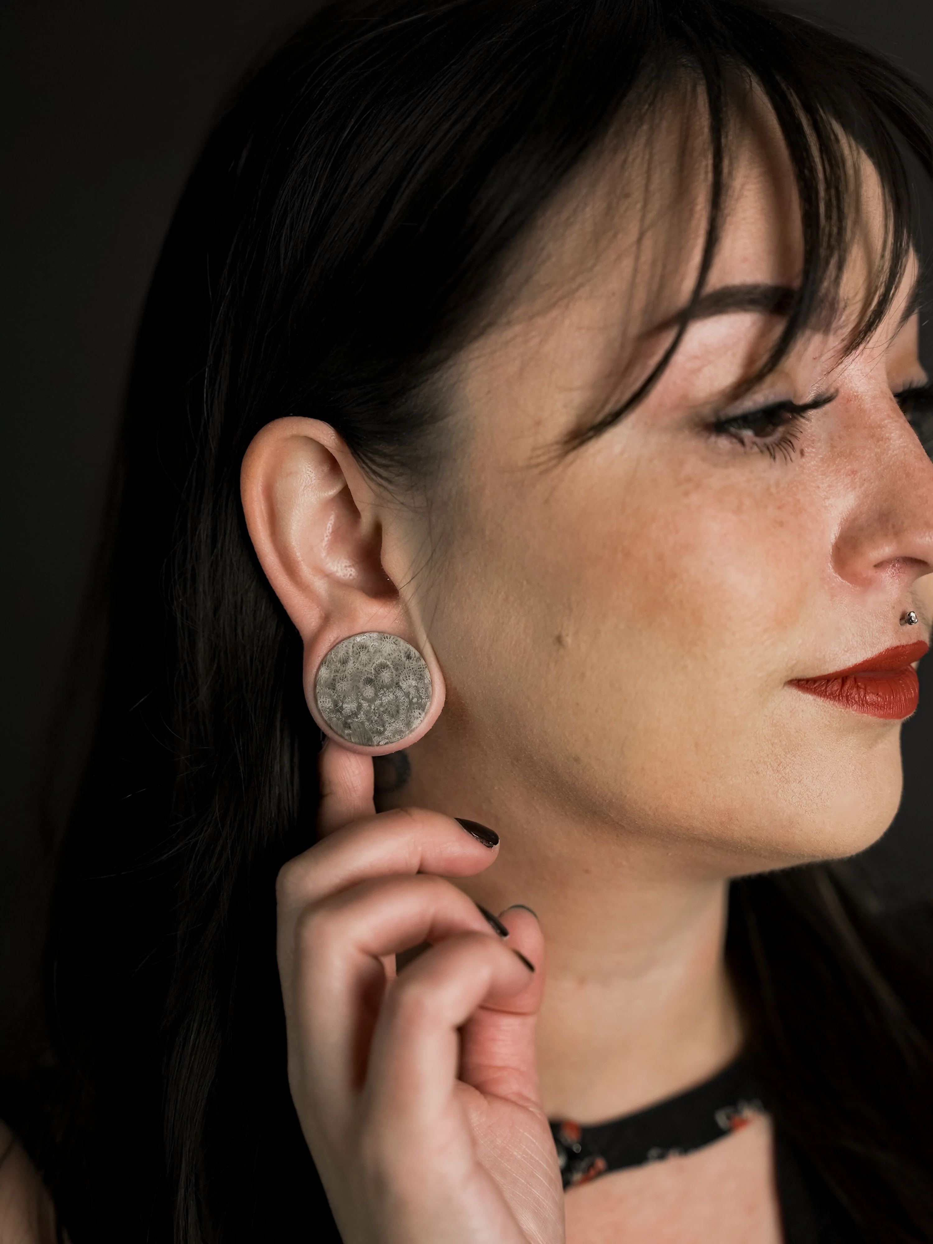 Blue Fossilized Coral Stone Plugs - Mrs Treak