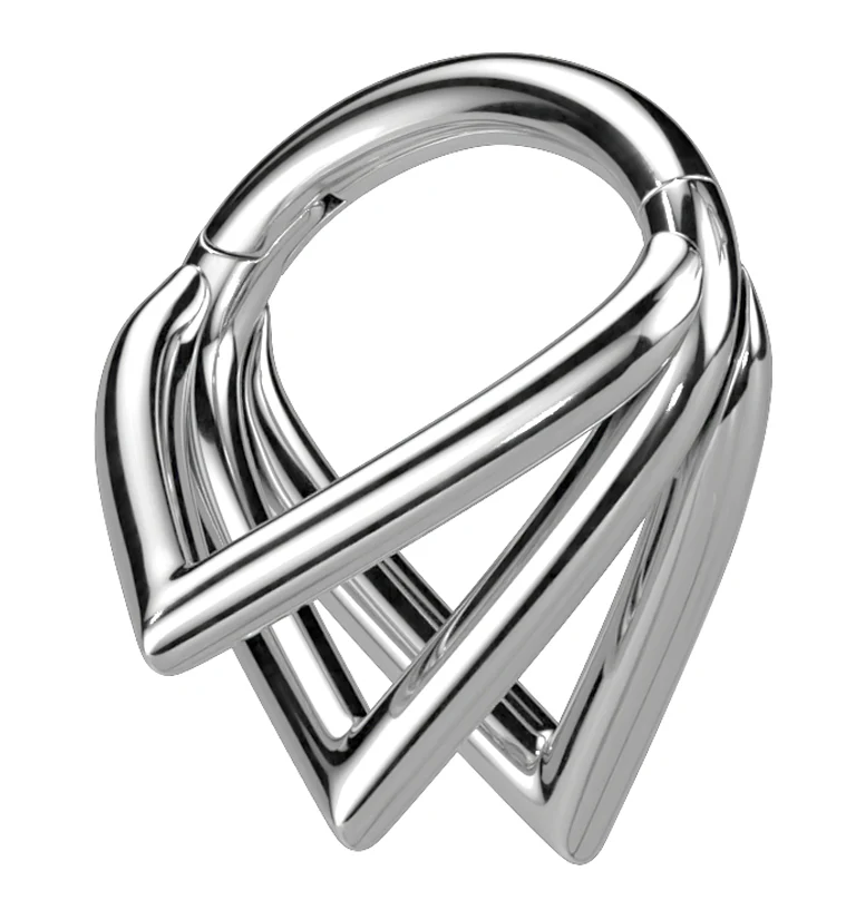 Triple V Titanium Hinged Segment Ring - Mrs Treak