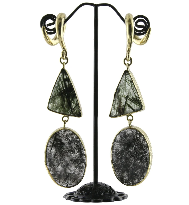 Double Rutilated Quartz Stone Ear Weights Version 4 - Mrs Treak