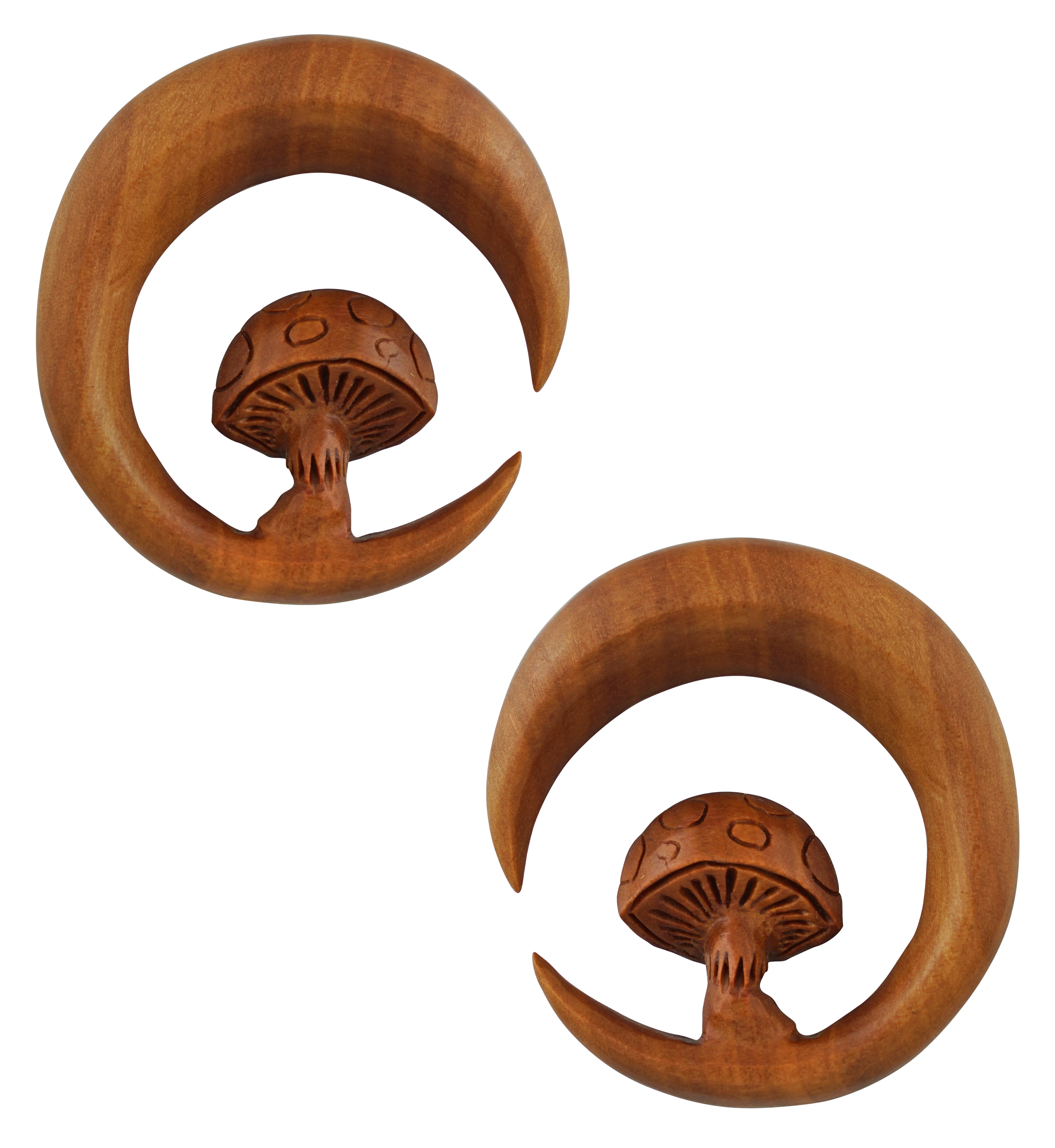 Mushroom Saba Wood Hoop Hangers - Mrs Treak