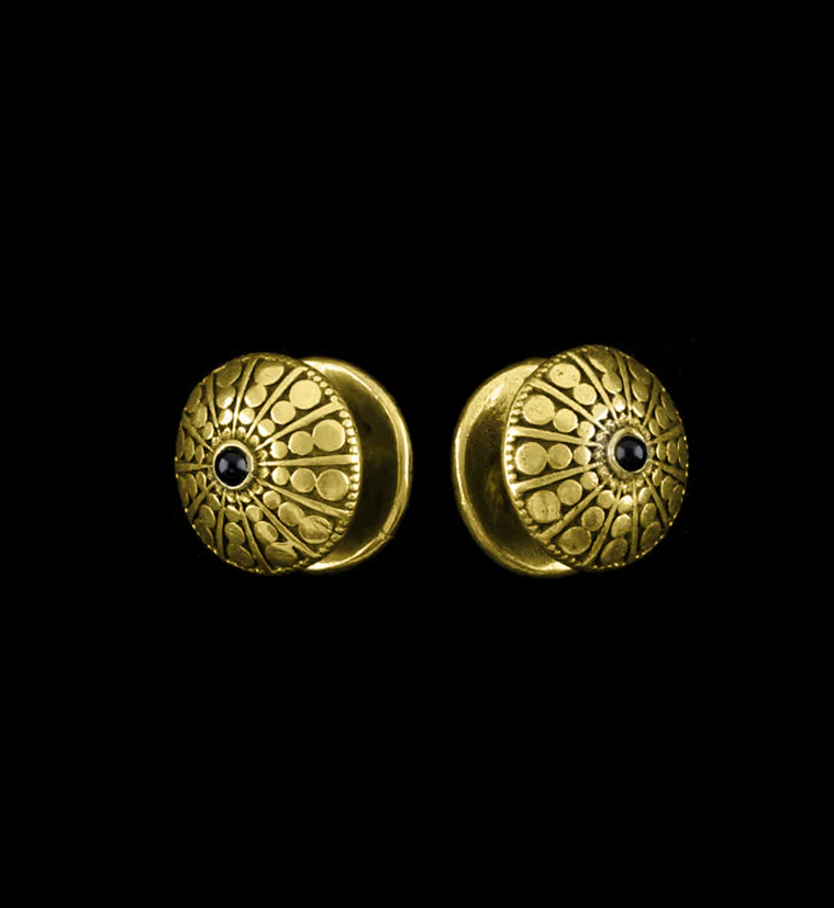 Crop Disk Golden Brass Mini Ear Weights - Mrs Treak