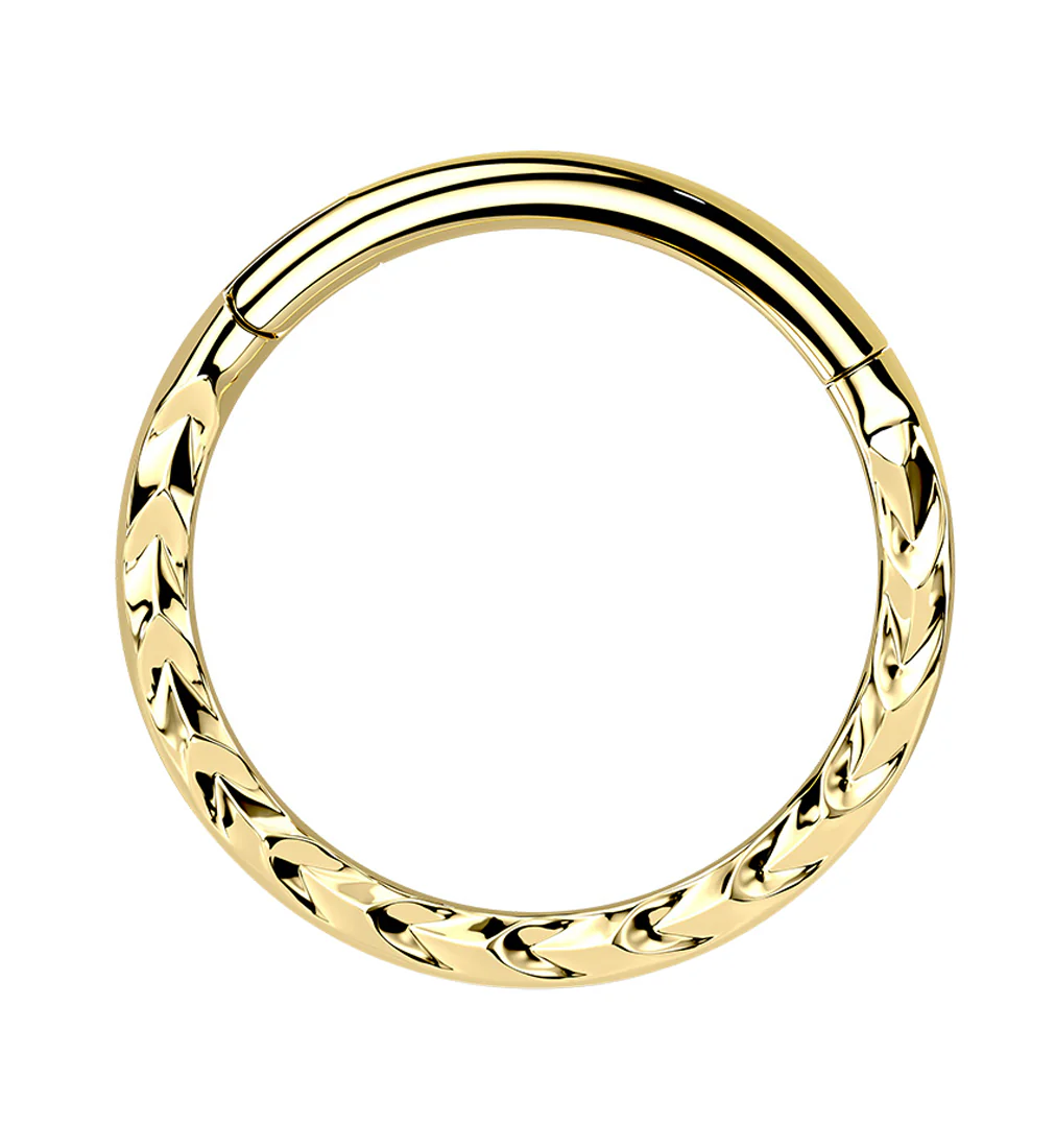 Gold PVD Braided Hinged Segment Ring - Mrs Treak