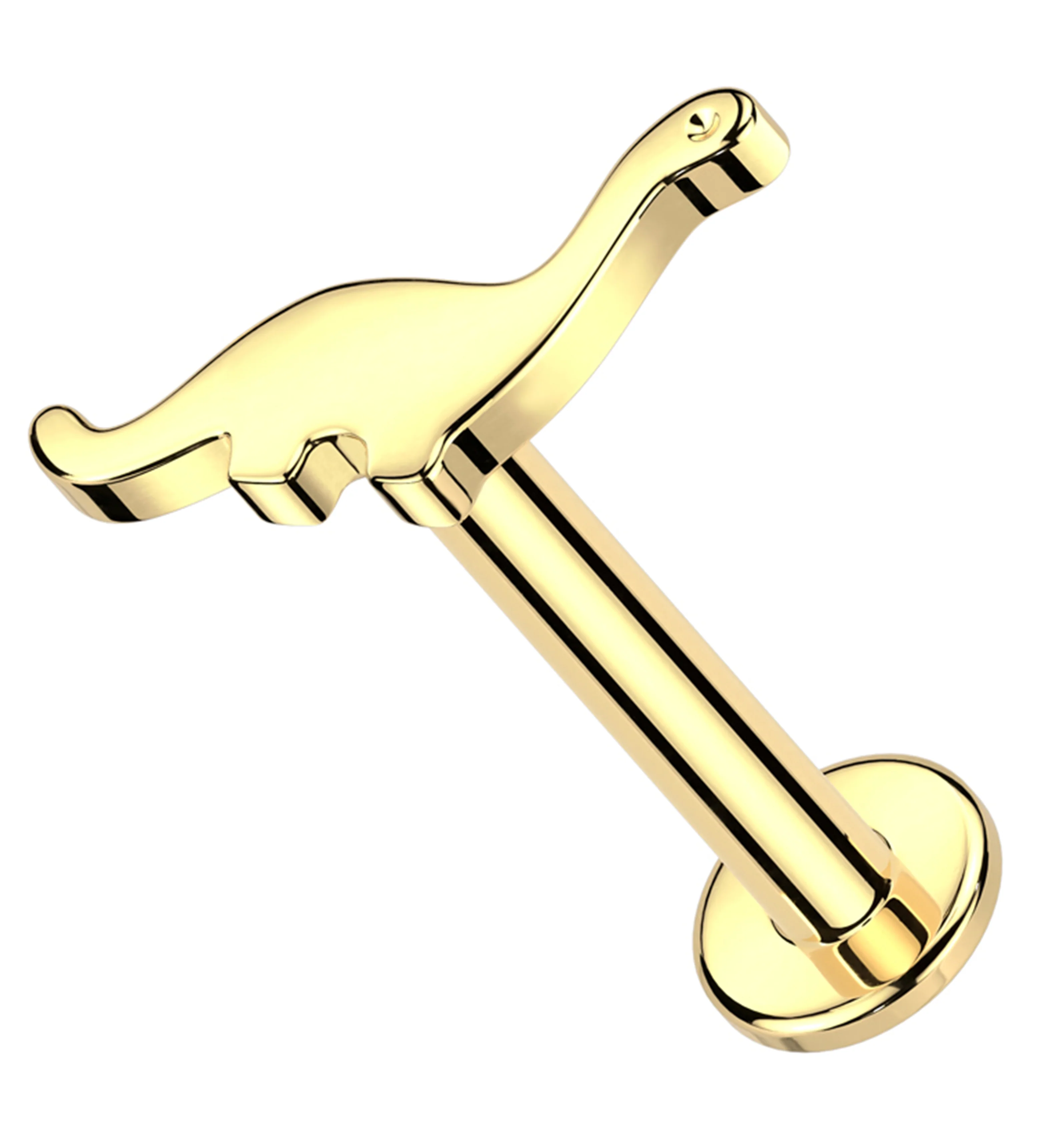 14kt Gold Dinosaur Internally Threaded Labret - Mrs Treak