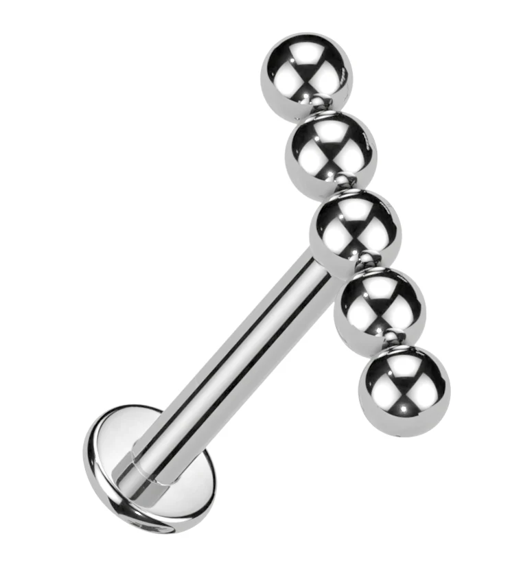 Line Beaded Titanium Internally Threaded Labret - Mrs Treak