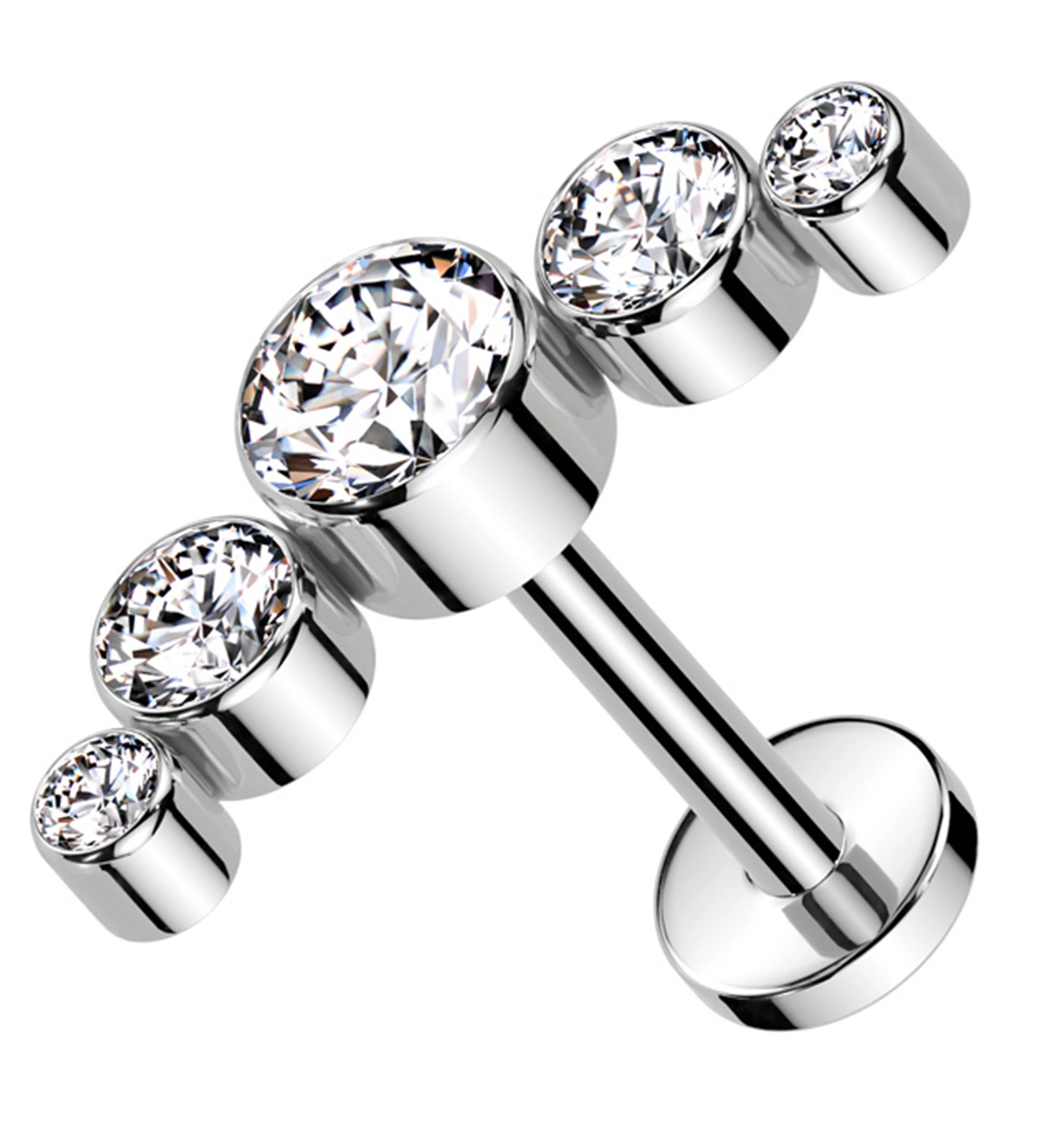 Arch Clear CZ Titanium Threadless Labret - Mrs Treak