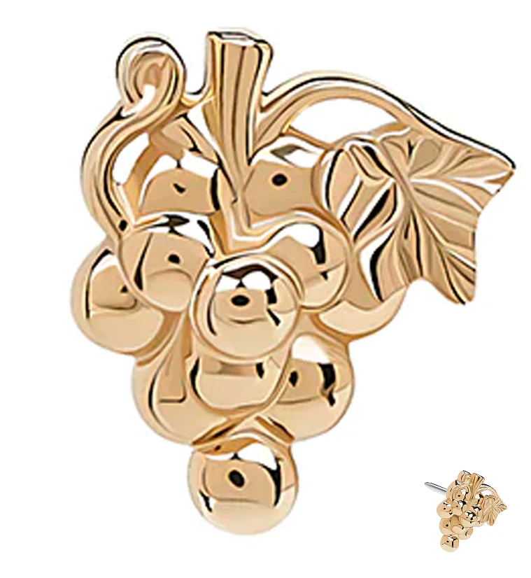 14kt Gold Grape Cluster Threadless Top - Mrs Treak