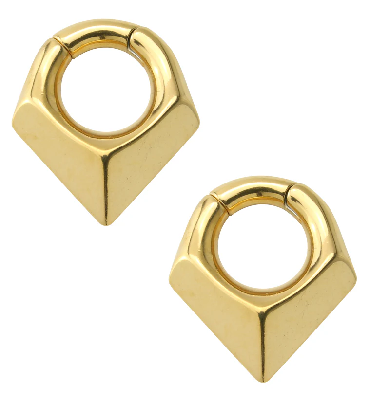 Gold PVD Cusp Hinged Ear Weights - Mrs Treak
