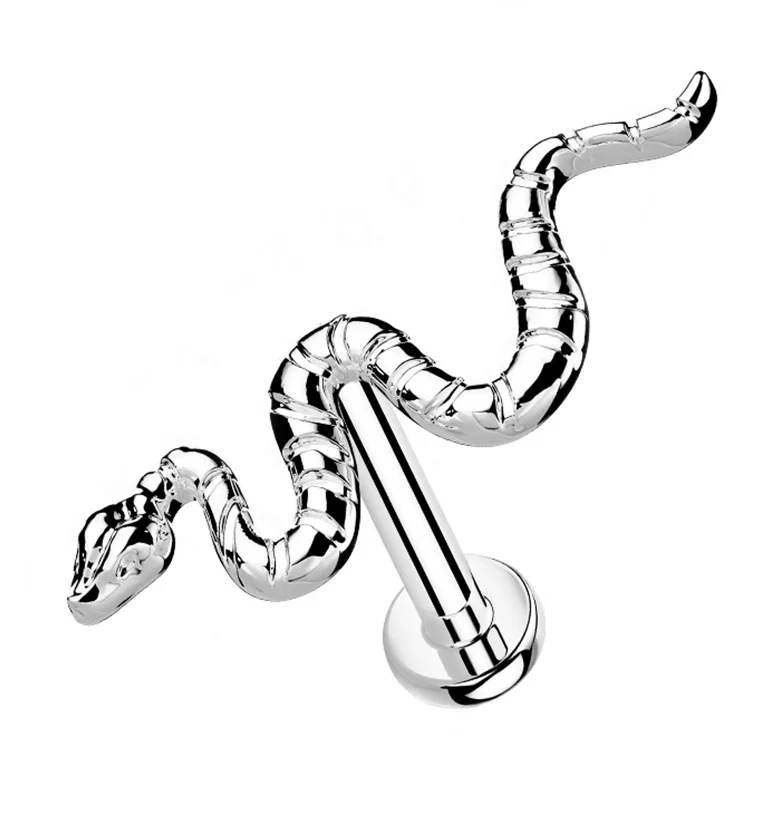 Snake Titanium Threadless Labret - Mrs Treak