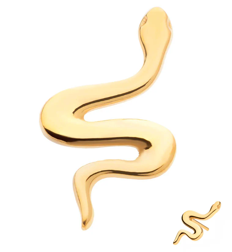 24kt Gold PVD Serpent Threadless Titanium Top - Mrs Treak
