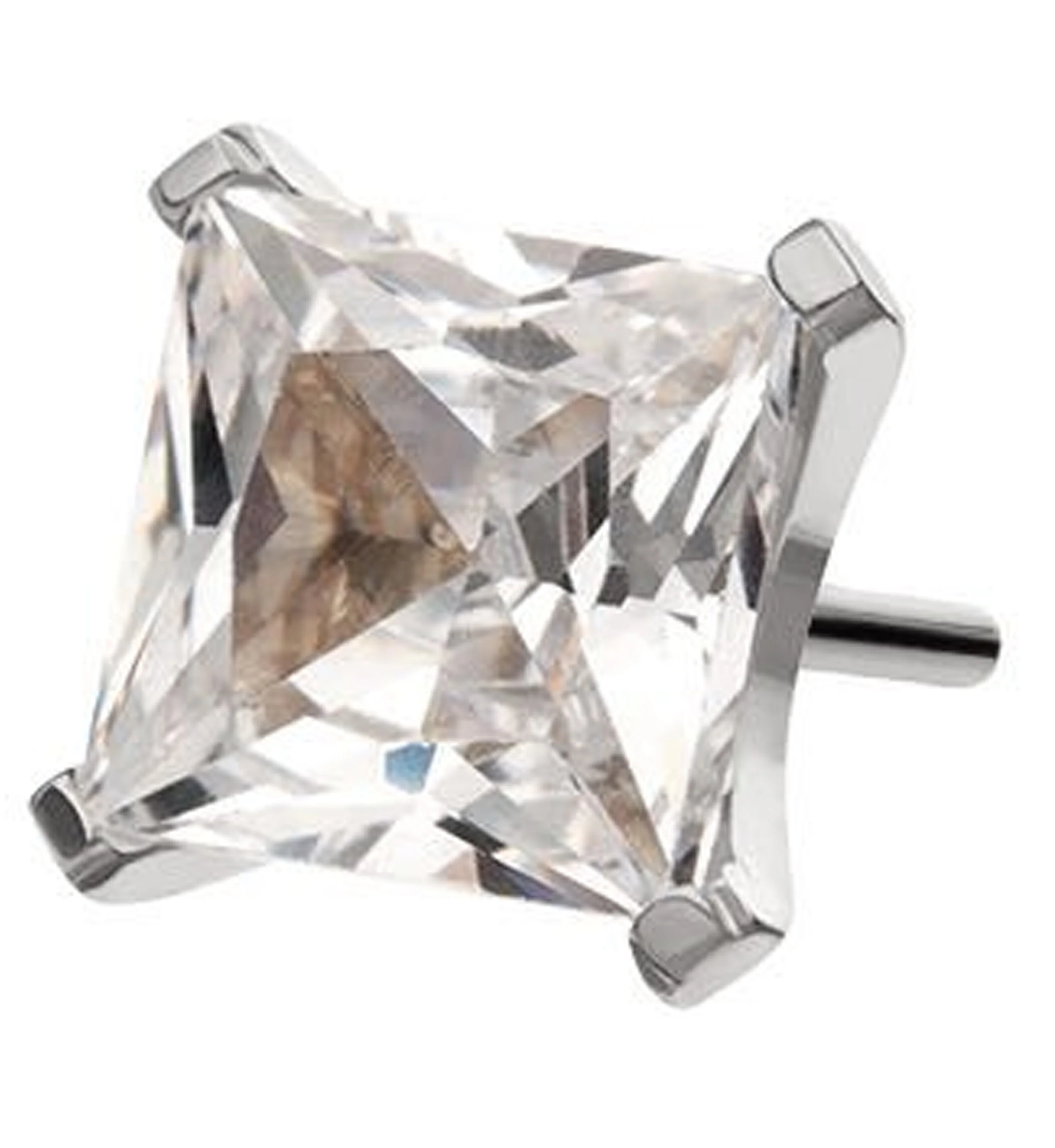 Princess Clear CZ Threadless Titanium Top - Mrs Treak