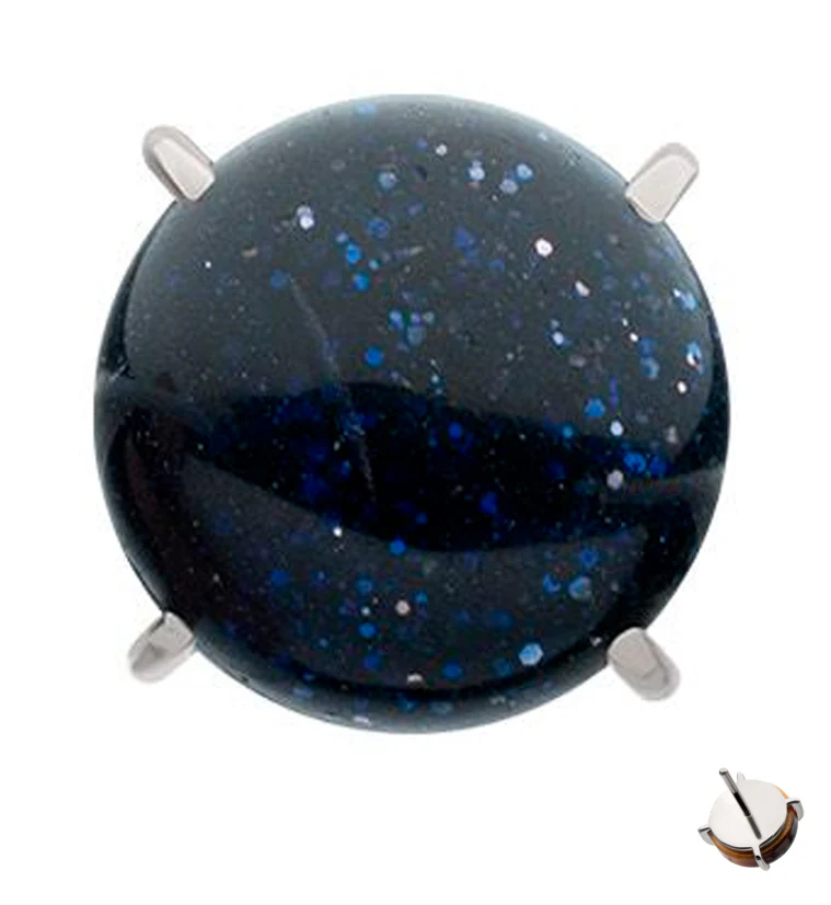 Prong Blue Sandstone Titanium Threadless Top - Mrs Treak