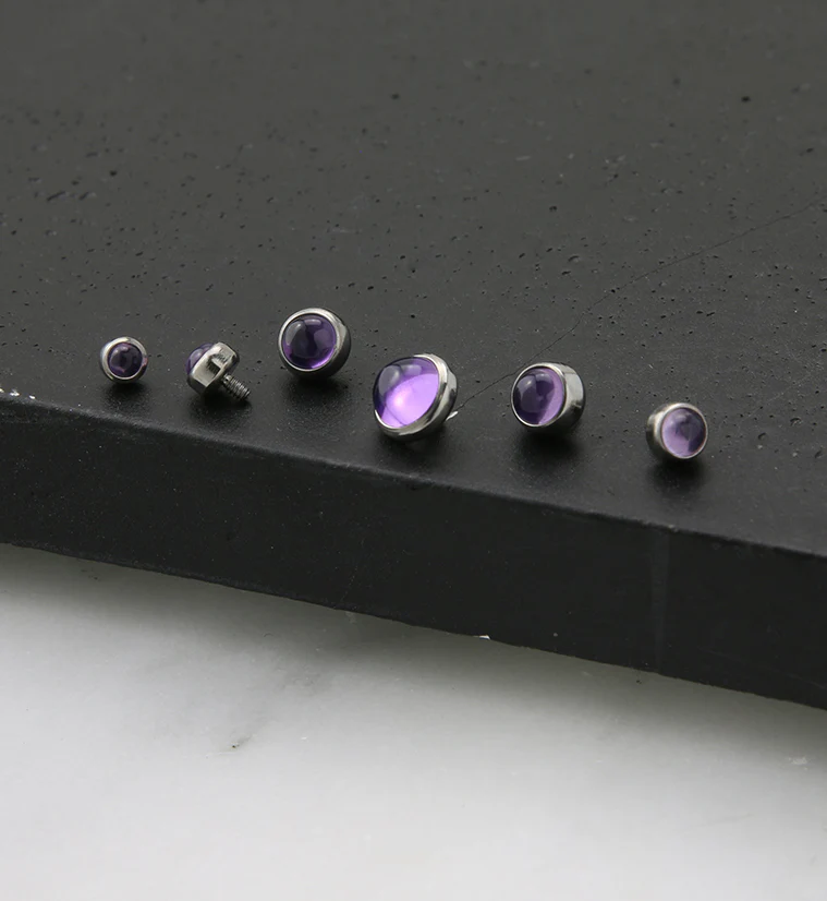 Amethyst Stone Titanium End - Mrs Treak