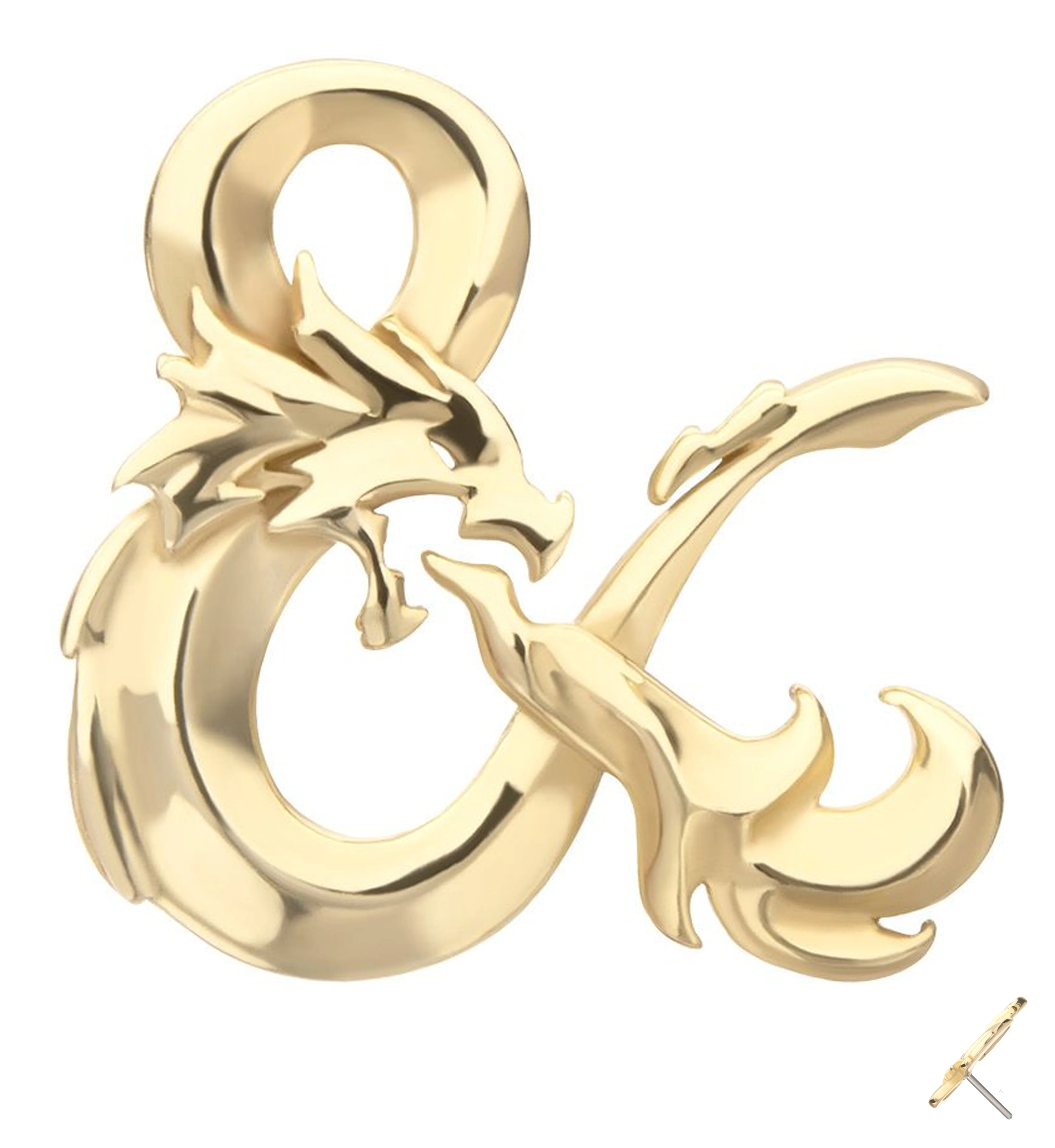 14kt Gold Dungeons And Dragons Ampersand Logo Threadless Top - Mrs Treak