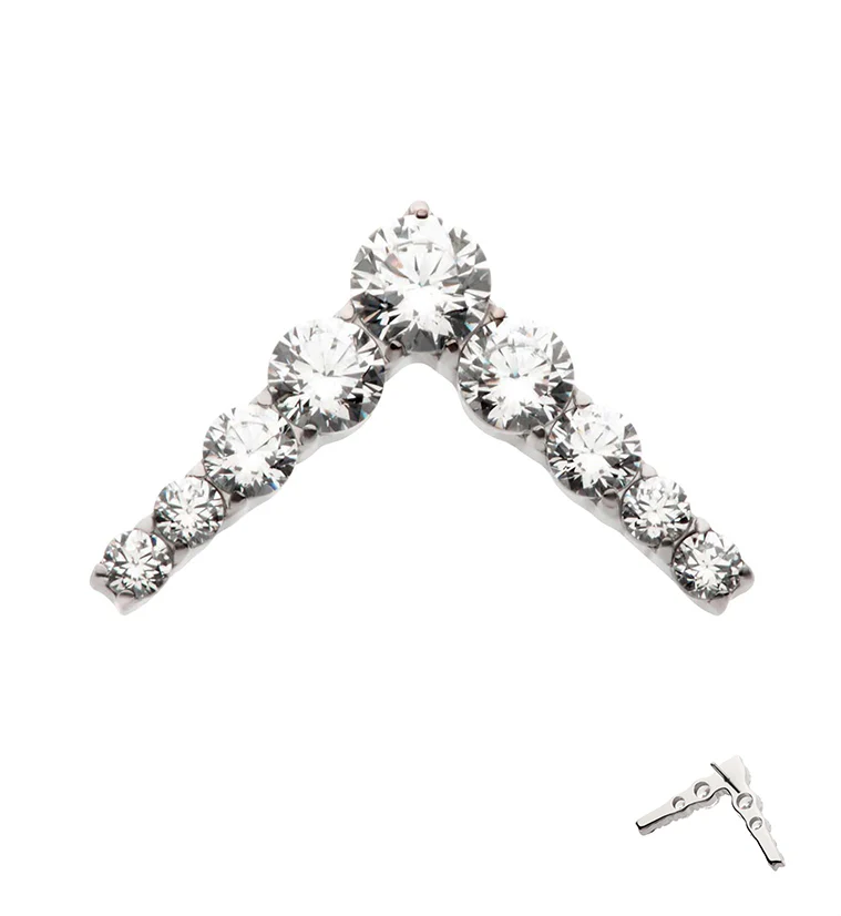 Mount Clear CZ Threadless Titanium Top - Mrs Treak