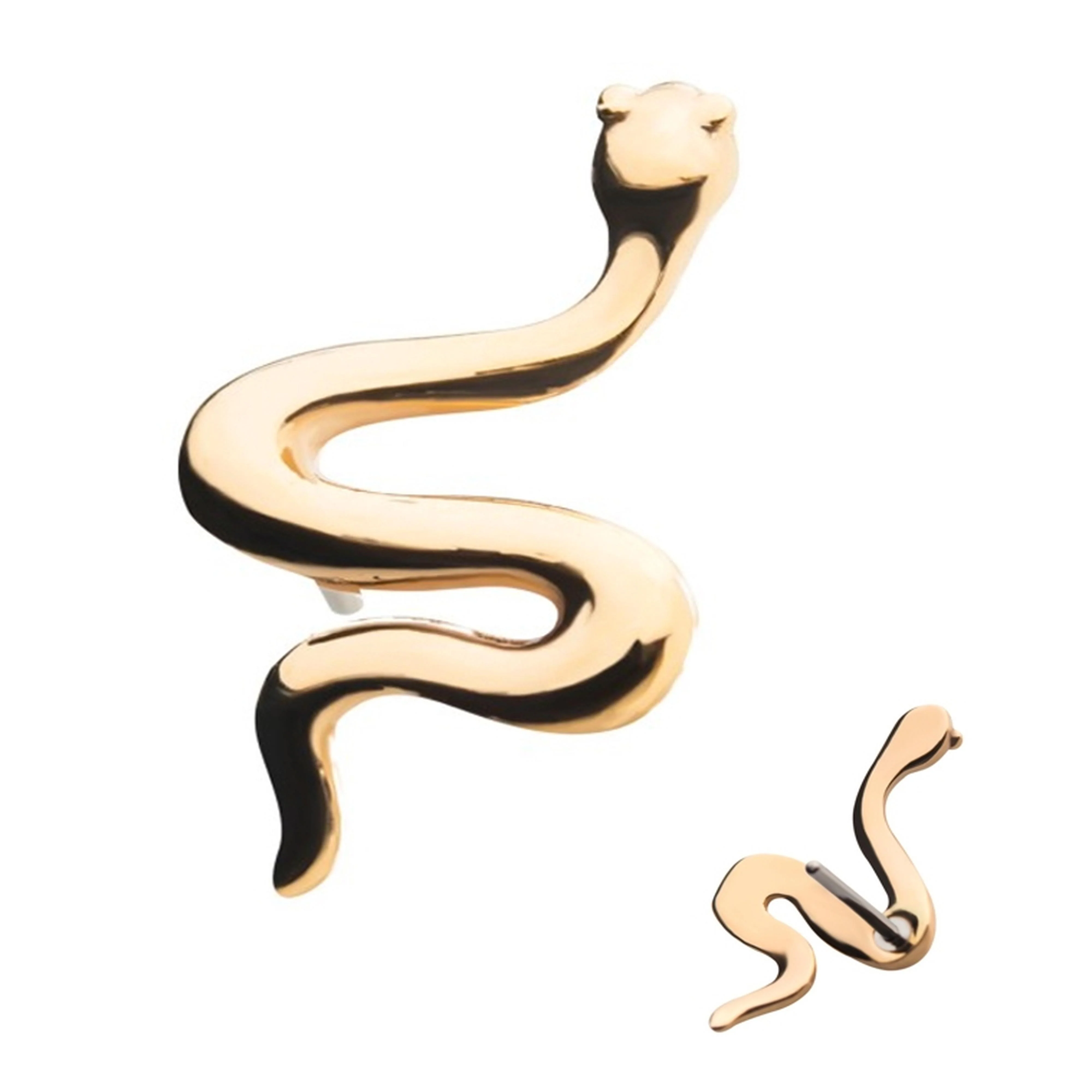 14kt Gold Snake Threadless Top - Mrs Treak