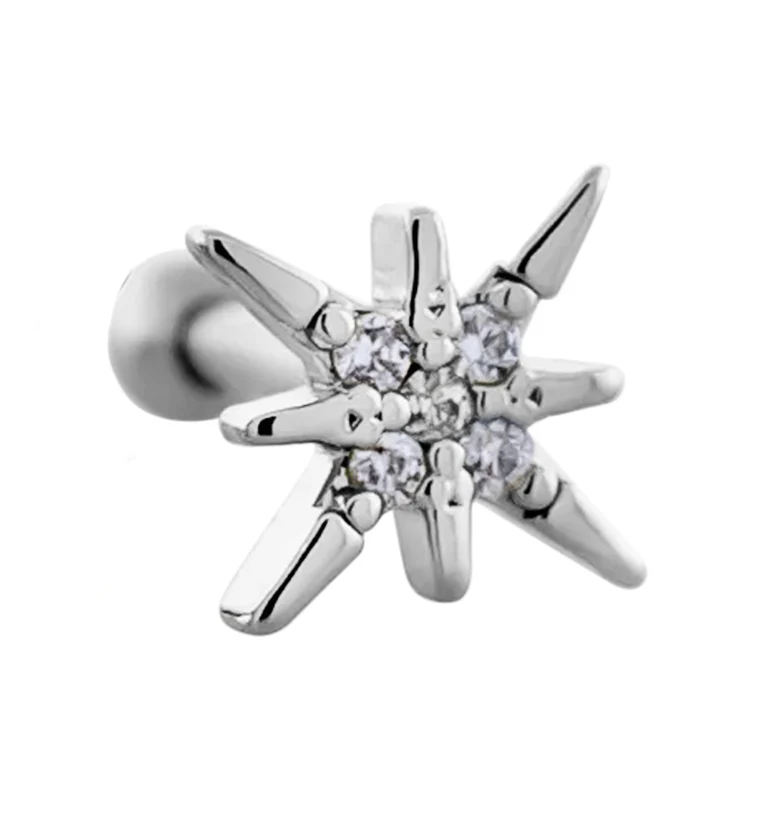 Starbright Clear CZ Stainless Steel Cartilage Barbell - Mrs Treak