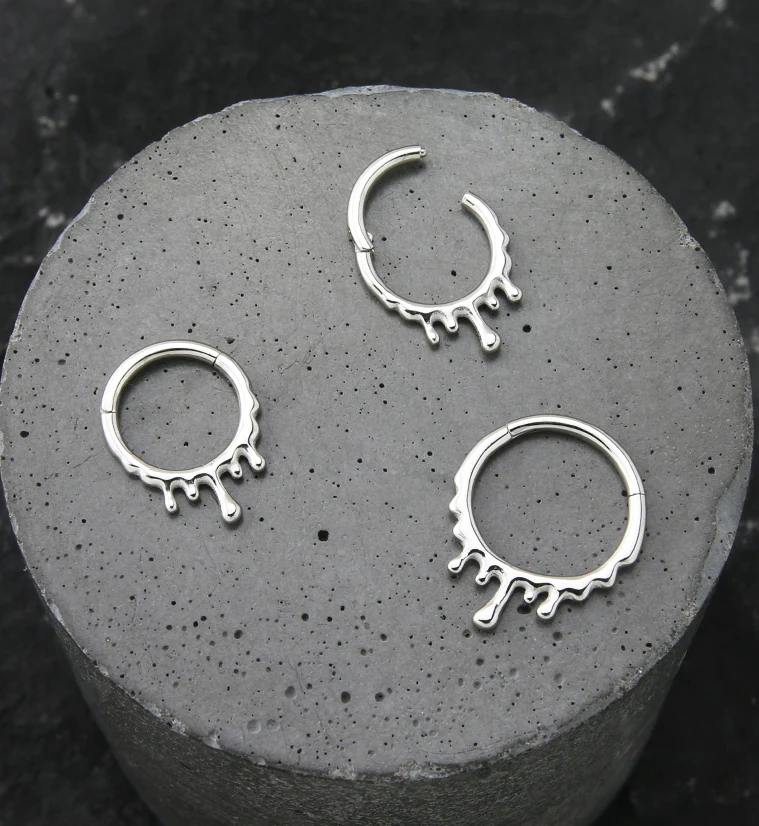 Drip Stainless Steel Hinged Segment Ring - Mrs Treak