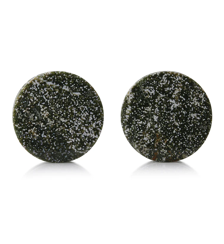 Ocean Jasper Stone Plugs 1 Inch (25mm) Version 2 - Mrs Treak