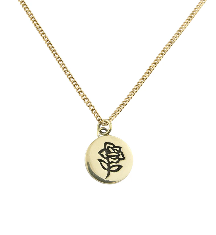 Enchanted Rose Brass Charm Necklace - Mrs Treak