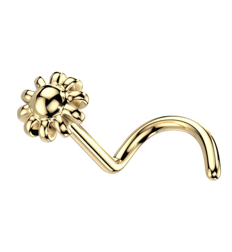 14kt Gold Daisy Nose Screw - Mrs Treak