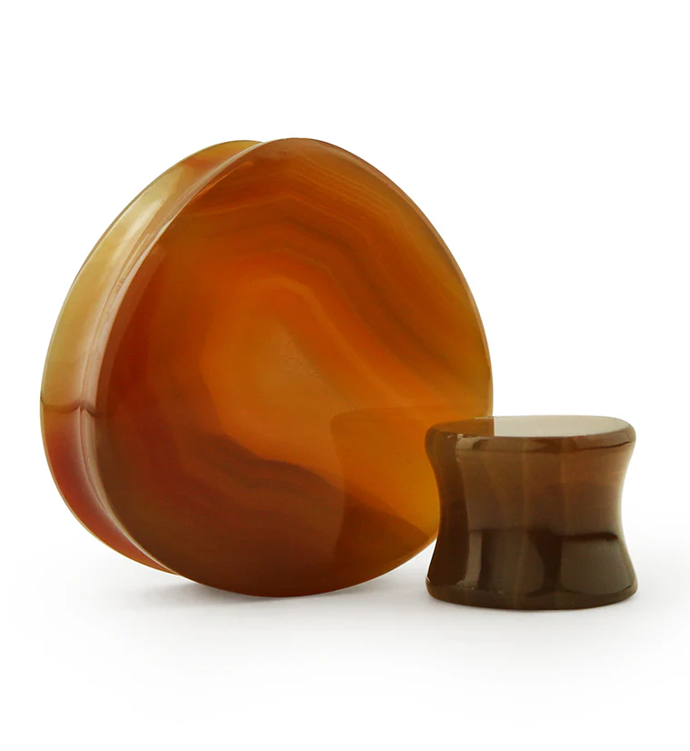 Timor Agate Teardrop Stone Plugs - Mrs Treak