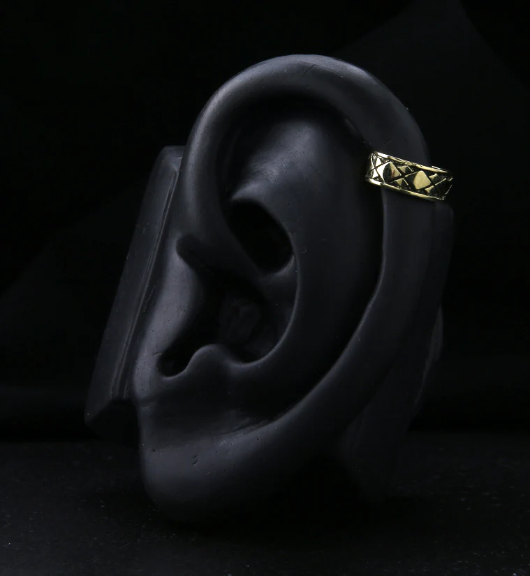 Argyle Brass Ear Cuff - Mrs Treak