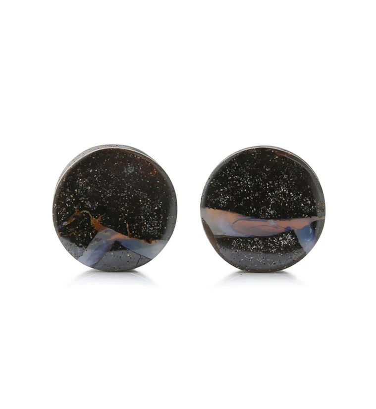 Boulder Opal Stone Plugs 1/2